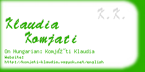 klaudia komjati business card